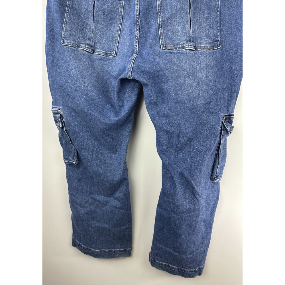 Judy Blue Macon Cargo Wide Leg Jeans High Rise Blue Denim Women's Plus Size 24W - Picture 12 of 16
